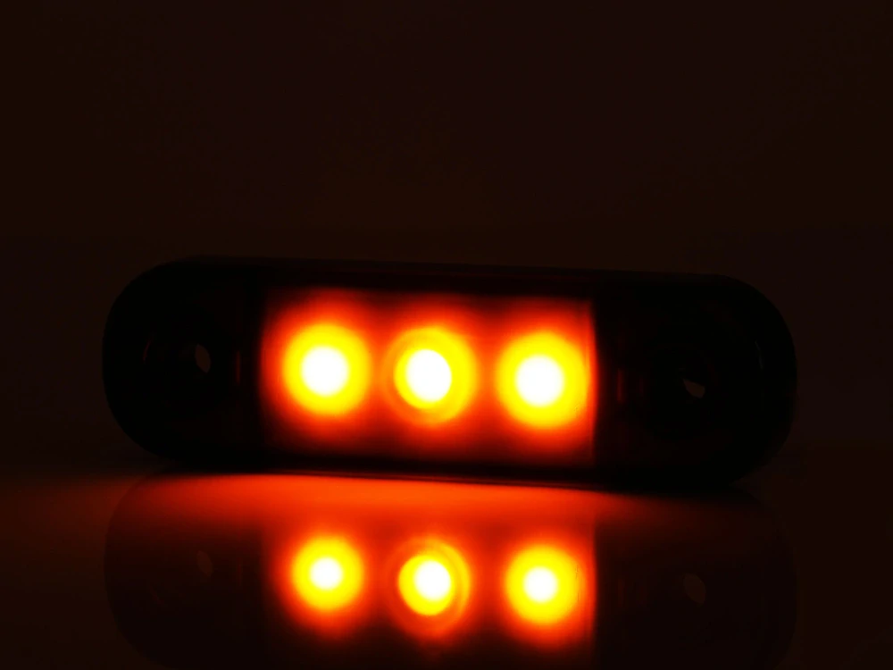 LED poziční světlo Waś 12-24V, zatmavené, 3 LED- oranžové