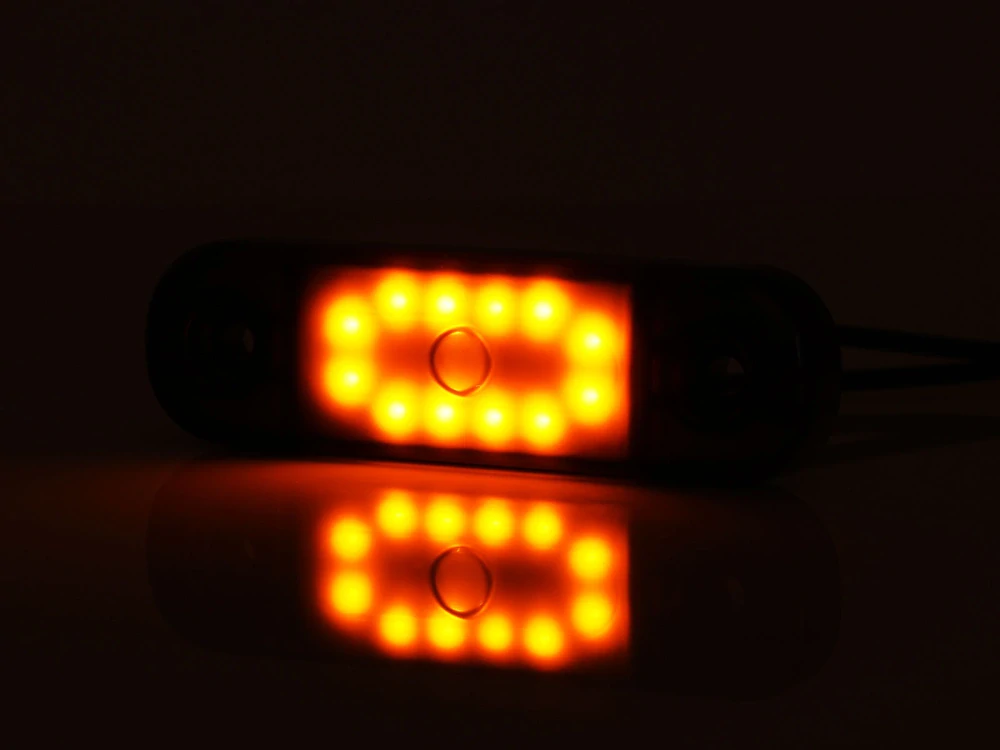 LED poziční světlo Waś, 12-24V, 12LED, zatmavené- oranžové