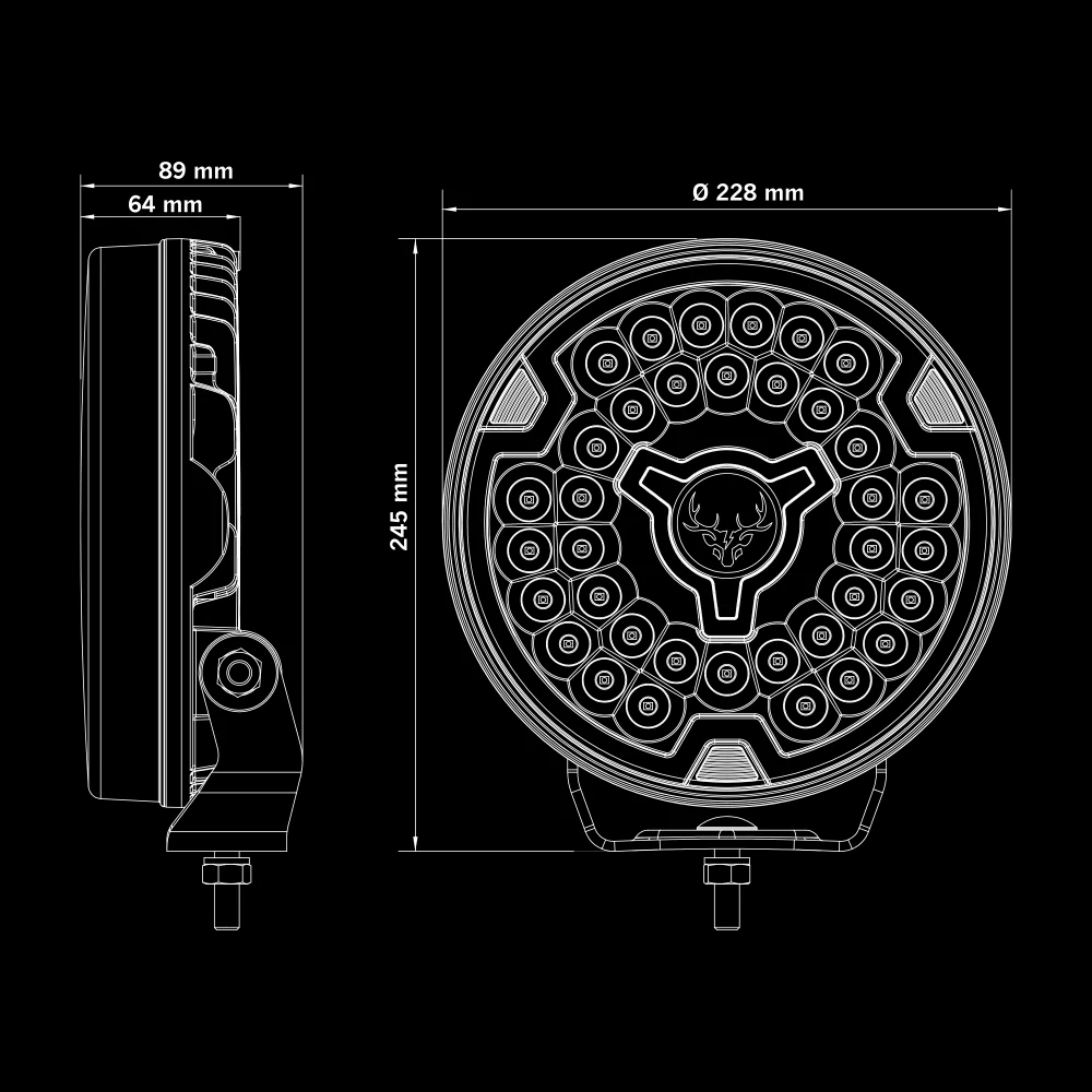 LED přídavné světlo Strands Freedom Maximum 9" (228mm), s tmavým pozičním světlem, 12-24V,, 113W, R10