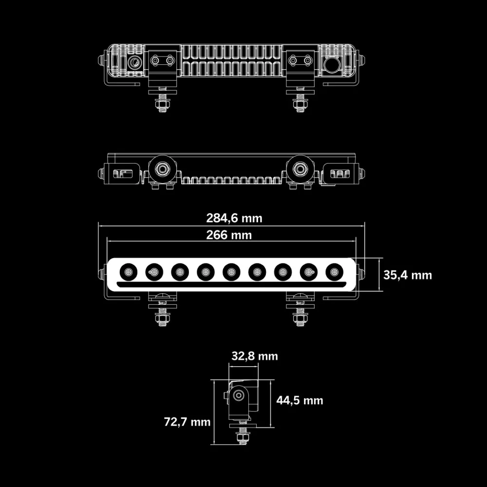 LED rampa Strands Nuuk D-Line 10" s pozičním světlem, 9-36V, 60W, 6000lm