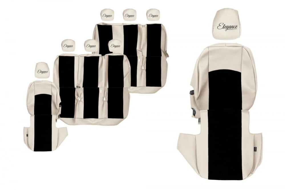 Potahy sedadel (8) - Elegance S, RENAULT TRAFIC III (03.2014-12.2023) - 8místné provedení; 3 řady sedadel; 1+1 sedadlo pro jednoho cestujícího