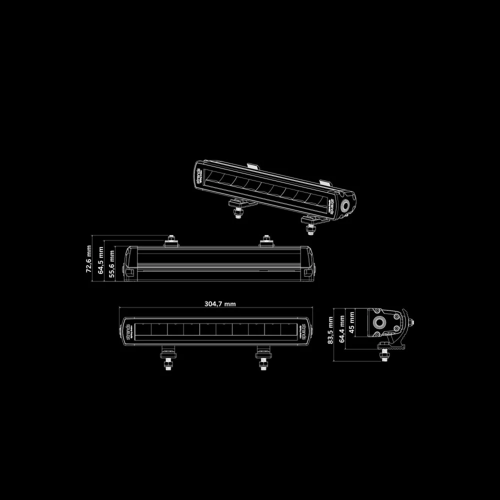 LED rampa Strans Siberia XPA SR 12" (30,5cm), poziční světlo, 3620lm, 10-32V, R10, R148, R149