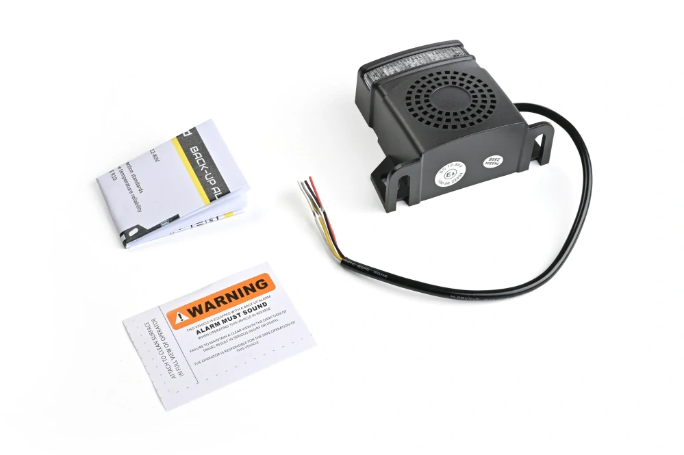 Couvací signalizátor s oranžovým výstražným světlem Skyled BOOM Flash, 12-80V, 92-107dB, R10