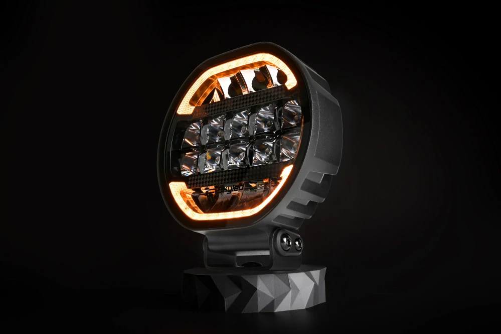 LED přídavný reflektor Skyled Scallop 7x 7", s dynamickým pozičním světlem, 10-32V, 90W, ECE R10/R148/R149