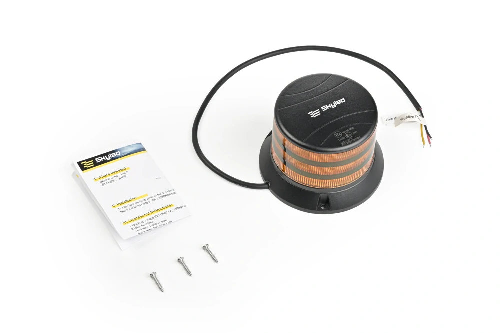 LED maják Skyled Bee na tři šrouby, 122mm, 10-30V, ECE R65 - oranžový