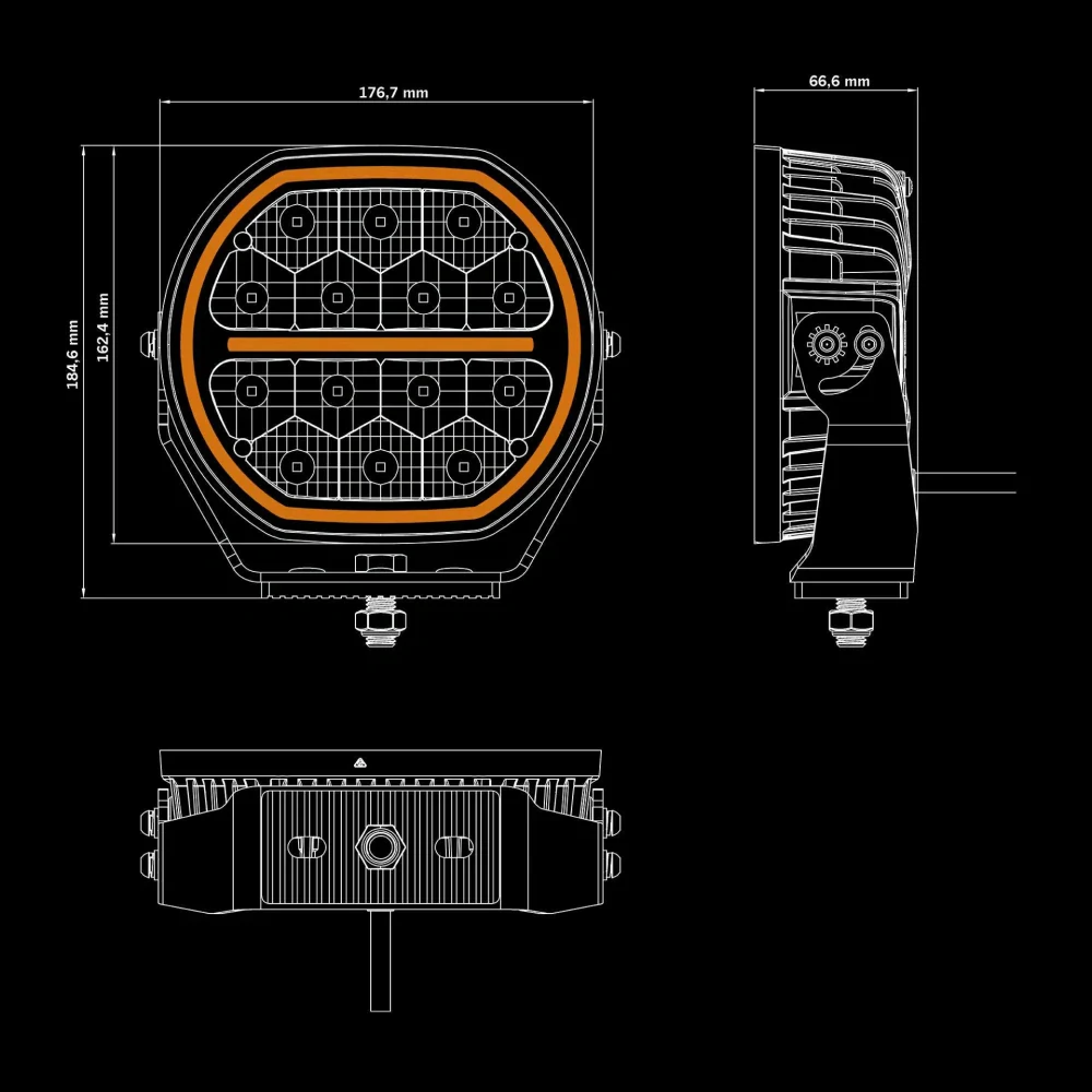LED reflektor Strands Big energy 2.0 7", s pozičním světlem, 10-32V, 105W, 10000lm, černý