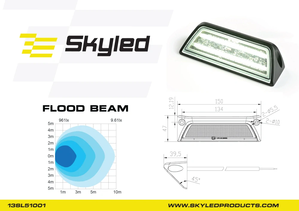 Pracovní lampa SKYLED SCENE SLH 10-30V, 52W, 5200 Lm, R10