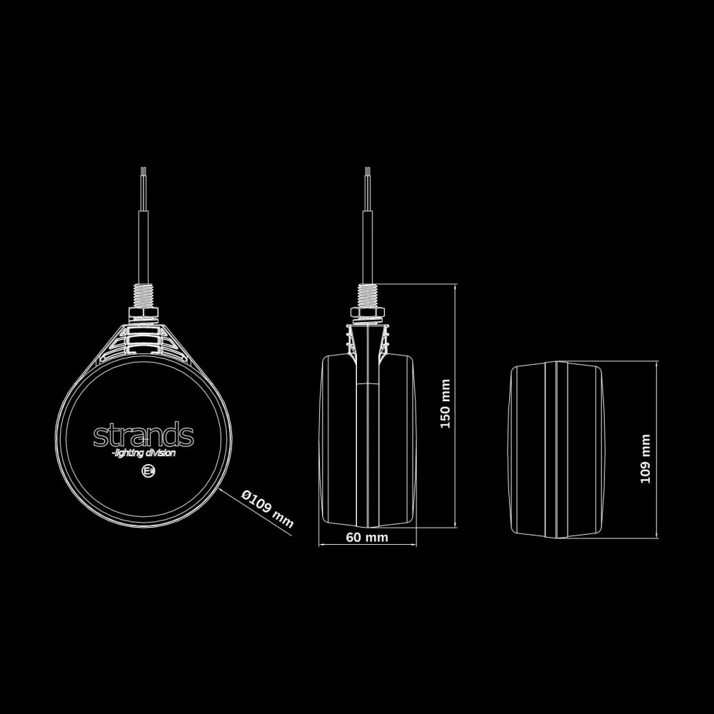 LED světlo Strands FOR9T „Spanish“ – 3 funkce, kouřové sklo