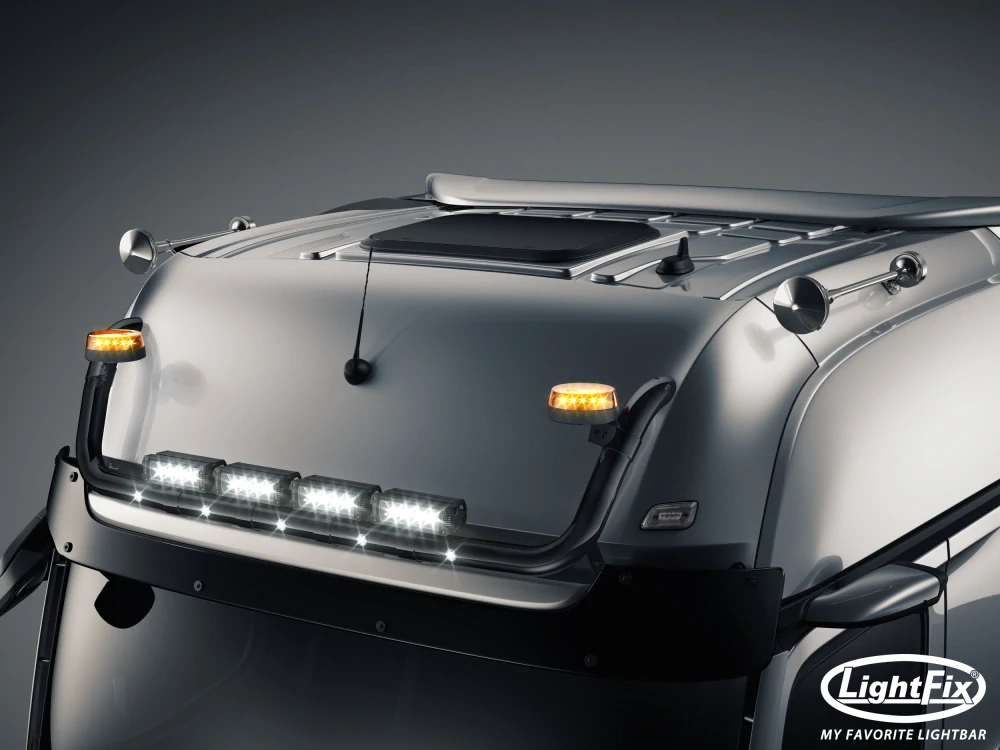 Střešní nerezový rám Lightfix SKY-LIGHT "U" lakovaný – MERCEDES - ACTROS (PROCABIN) - GIGA SPACE