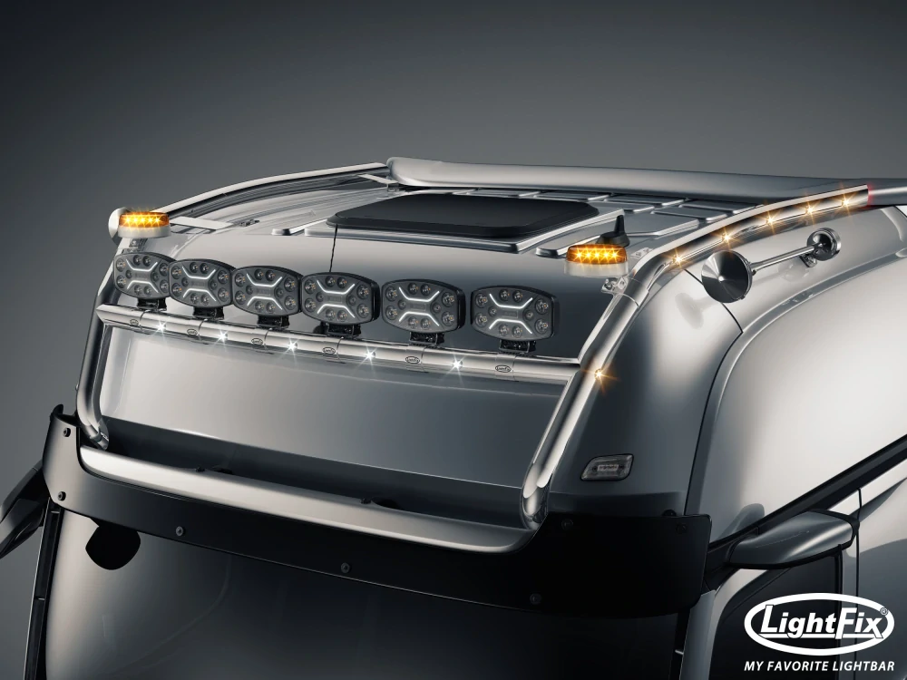 Střešní nerezový rám Lightfix SKY-LIGHT "H-MAX" nerezový – MERCEDES - ACTROS (PROCABIN) - GIGA SPACE