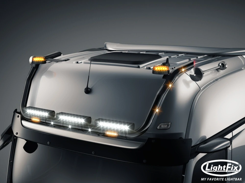 Střešní nerezový rám Lightfix SKY-LIGHT "V-TYPE" lakovaný – MERCEDES - ACTROS (PROCABIN) - GIGA SPACE