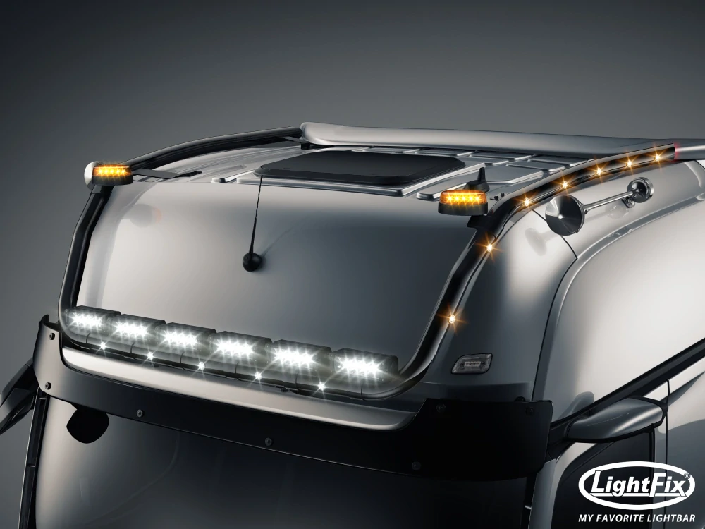 Střešní nerezový rám Lightfix SKY-LIGHT "V-MAX" lakovaný – MERCEDES - ACTROS (PROCABIN) - GIGA SPACE