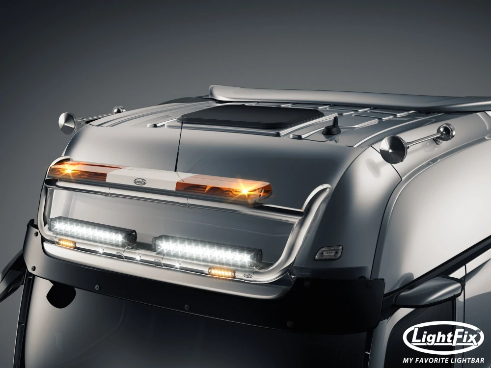 Střešní nerezový rám Lightfix SKY-LIGHT + SKY-BRIDGE nerezový – MERCEDES - ACTROS (PROCABIN) - GIGA SPACE