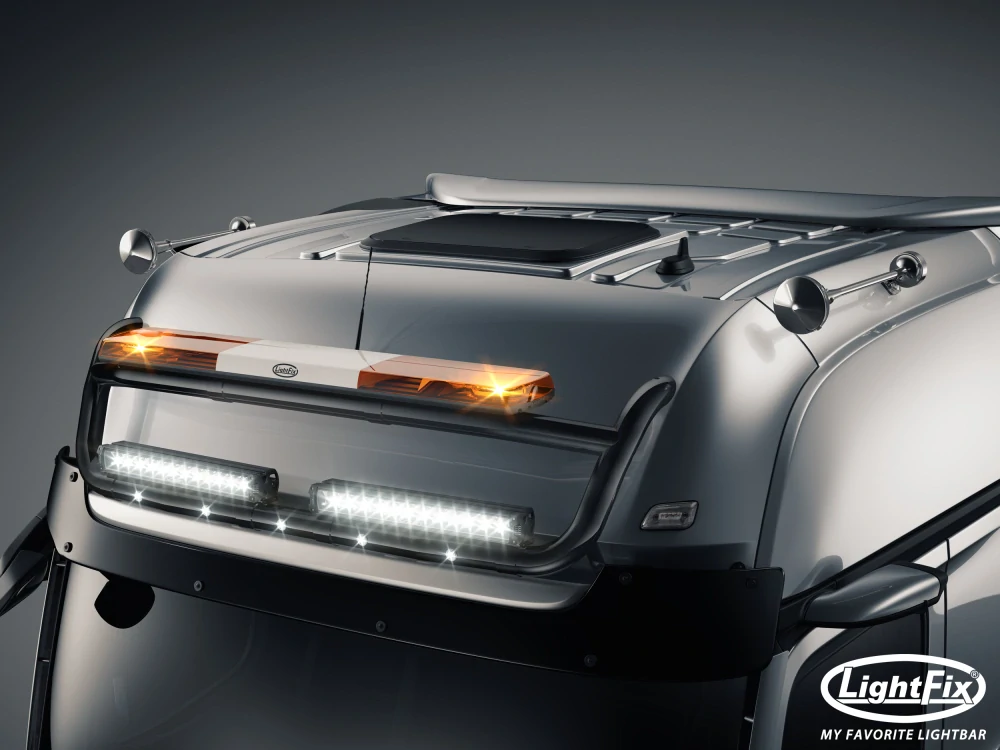 Střešní nerezový rám Lightfix SKY-LIGHT + SKY-BRIDGE lakovaný – MERCEDES - ACTROS (PROCABIN) - GIGA SPACE