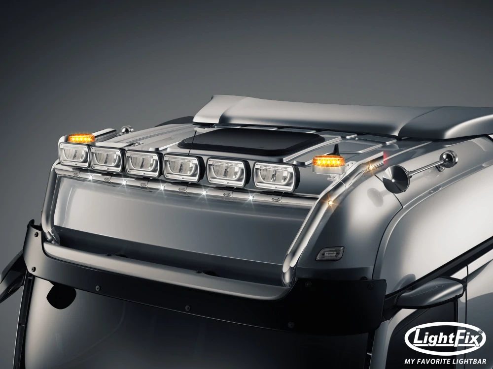 Střešní nerezový rám Lightfix SKY-LIGHT "H-TYPE" nerezový – MERCEDES - ACTROS (PROCABIN) / AROCS - BIGSPACE