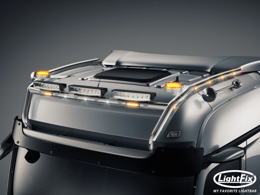 Střešní nerezový rám Lightfix SKY-LIGHT "H-TYPE" nerezový – MERCEDES - ACTROS (PROCABIN) / AROCS - BIGSPACE