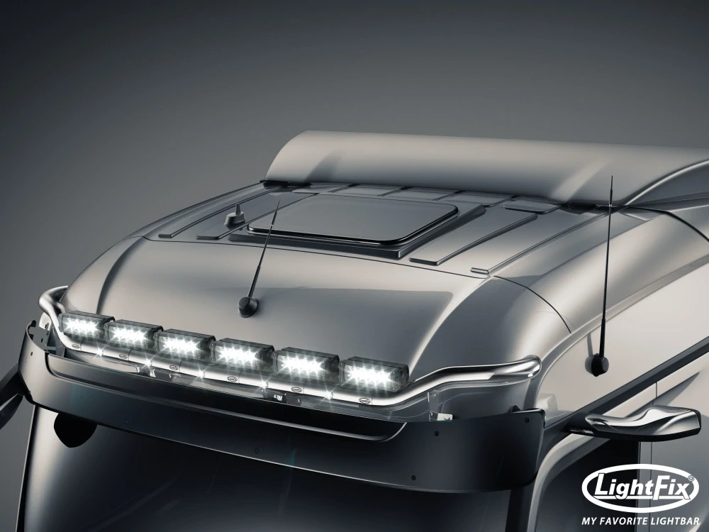 Střešní nerezový rám Lightfix SKY-LIGHT "WING" – MERCEDES - ACTROS (PROCABIN) / AROCS - STREAMSPACE 2500