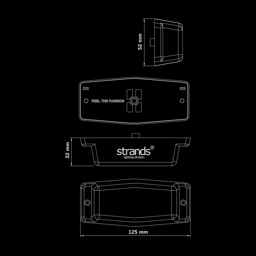 Double burner Strands IZE LED, s pozičním a výstražným světlem, 10-32V, ECE R10, R148 - oranžový
