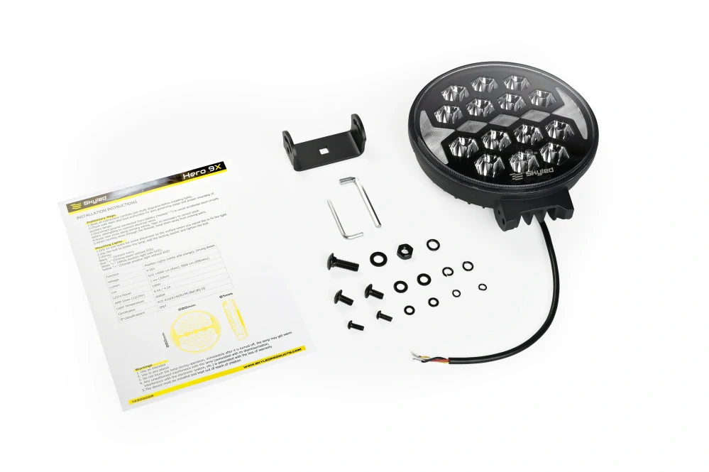 Přídavný dálkový LED světlomet SKYLED HERO 9X, 220mm, 14000lm, 100W, bílá/oranžová pozička