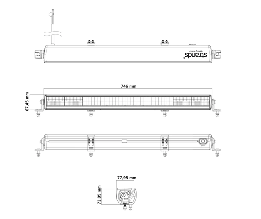 LED rampa Strands SKYN1 SKYLORD EXP 30″, 746 mm, 10-32V, 26000 Lm, 294 W, dosvit 1096 m