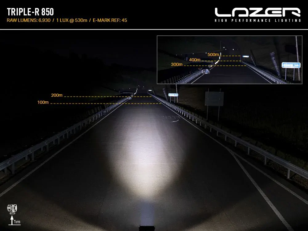 LED přídavné světlo 322mm, LAZER TRIPLE-R 850, poziční světlo, 6930Lm, 5000K, IP68
