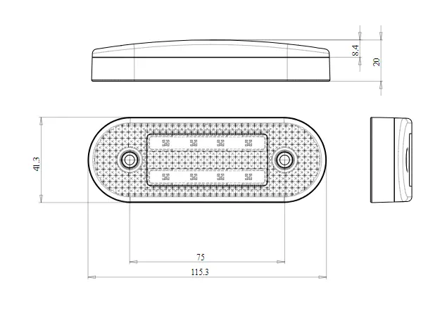 LED Obrysové světlo s blikačem WAŚ, 12V-24V, ECE, IP 66/68, univerzální