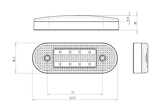 LED Lampa sdružena pozični boční WAŚ, 12V-24V, ECE, IP 66/68, univerzální