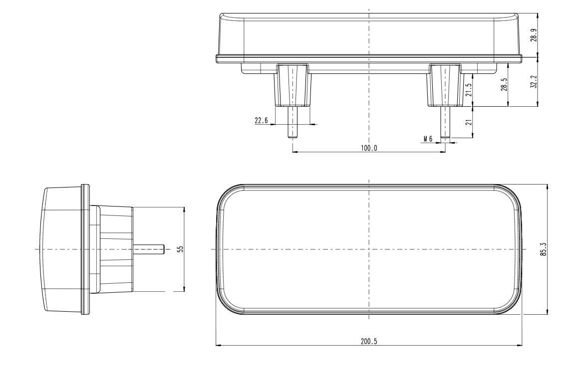 LED Zadní skupinová svítilna WAŚ, 24 V, ECE, IP 66/68 - Regulace napětí