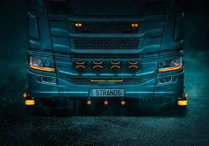 LED světlomet Strands INSANE 247mm, s pozičním světlem, 9-36V, 12000 lm, Strobo