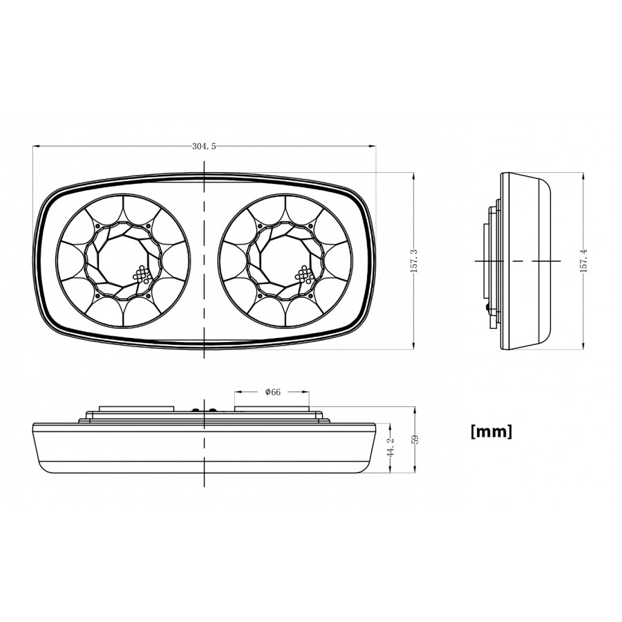 Mimi LED majáková rampa 12- 24V, 305 mm, 84 LED, 38W, ECE R65, ECE R10, magnet