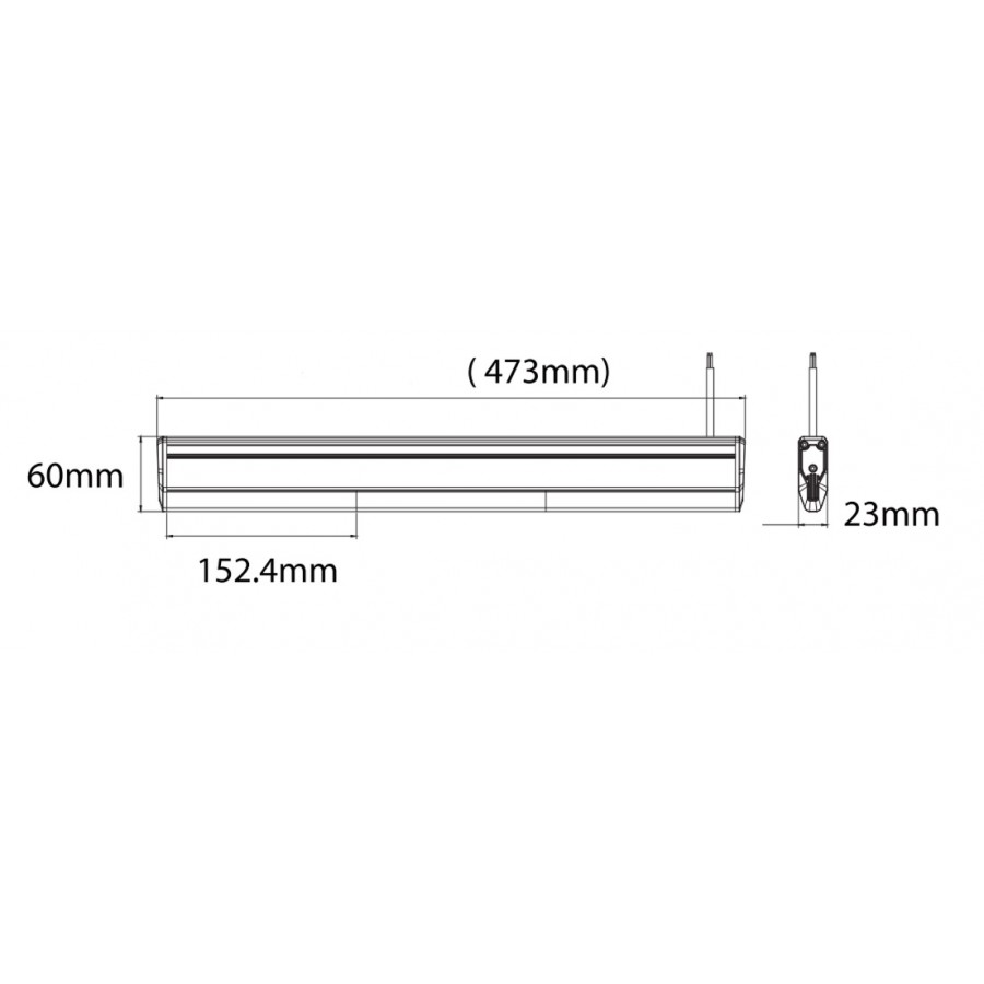 LED výstražná světelná lišta super tenká 12/24V, 473 x 23 mm, R10, R65