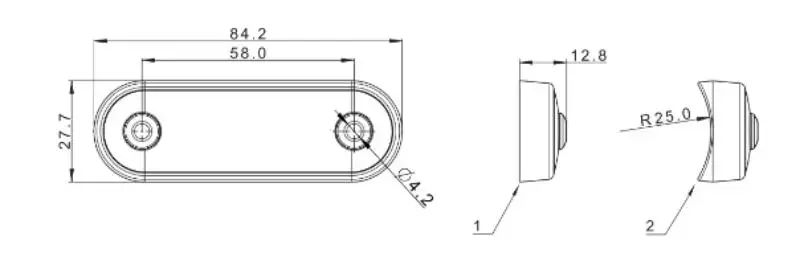 LED poziční světlo, 12-30V- Modré