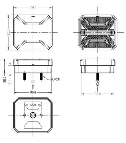 LED zadní koncové světlo Skyled, poziční, brzdové, směrové, osvětlení spz, ECE R148, R150, R10