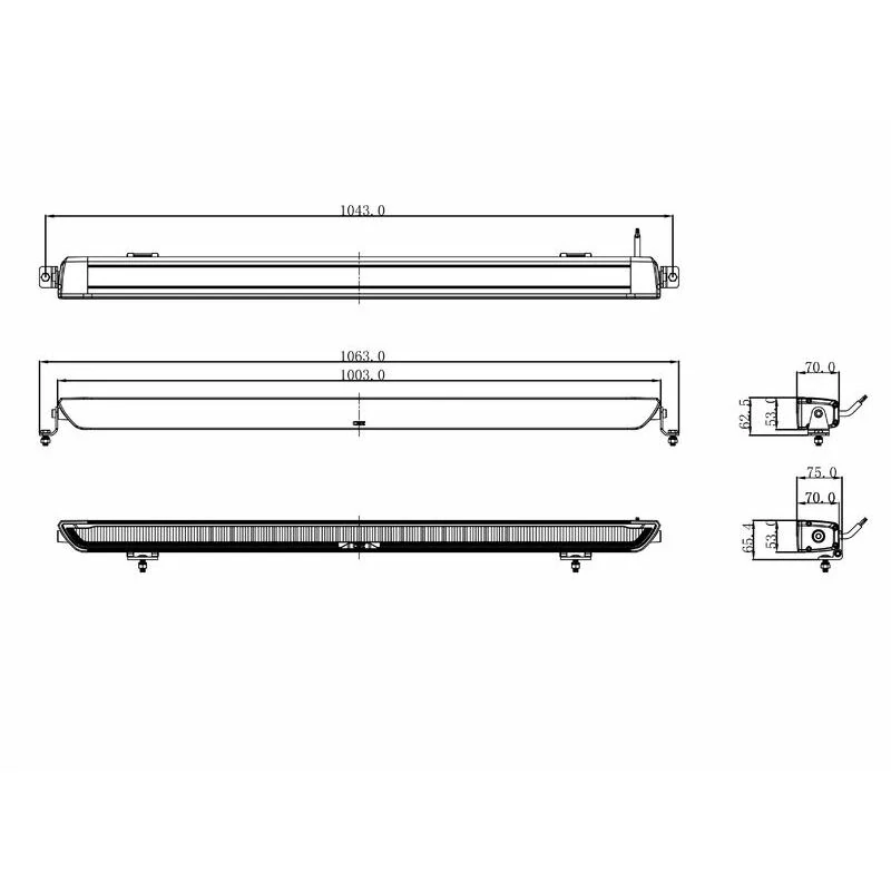 OZZ XB1 P40” LED rampa 1016 mm, s pozičním světlem, ECE R10, 10-32V, 16000lm, černá