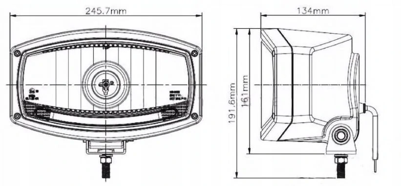 Dálkový světlomet Skyled Jumbo Ellipse. s pozičním světlem, bílý