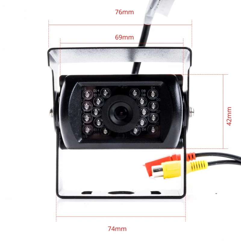 Set bezdrátových couvacích kamer (4), s monitorem 7" do nákladních vozidel a dodávek, 12/24V