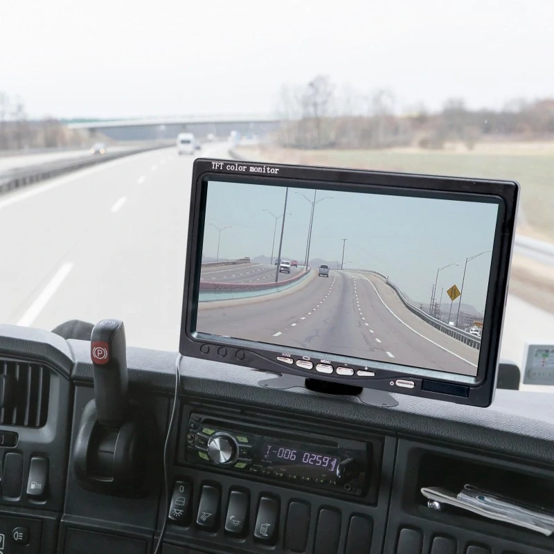 Bezdrátová couvací kamera v rámečku SPZ s 2 čidly a LCD monitorem 7", 12V