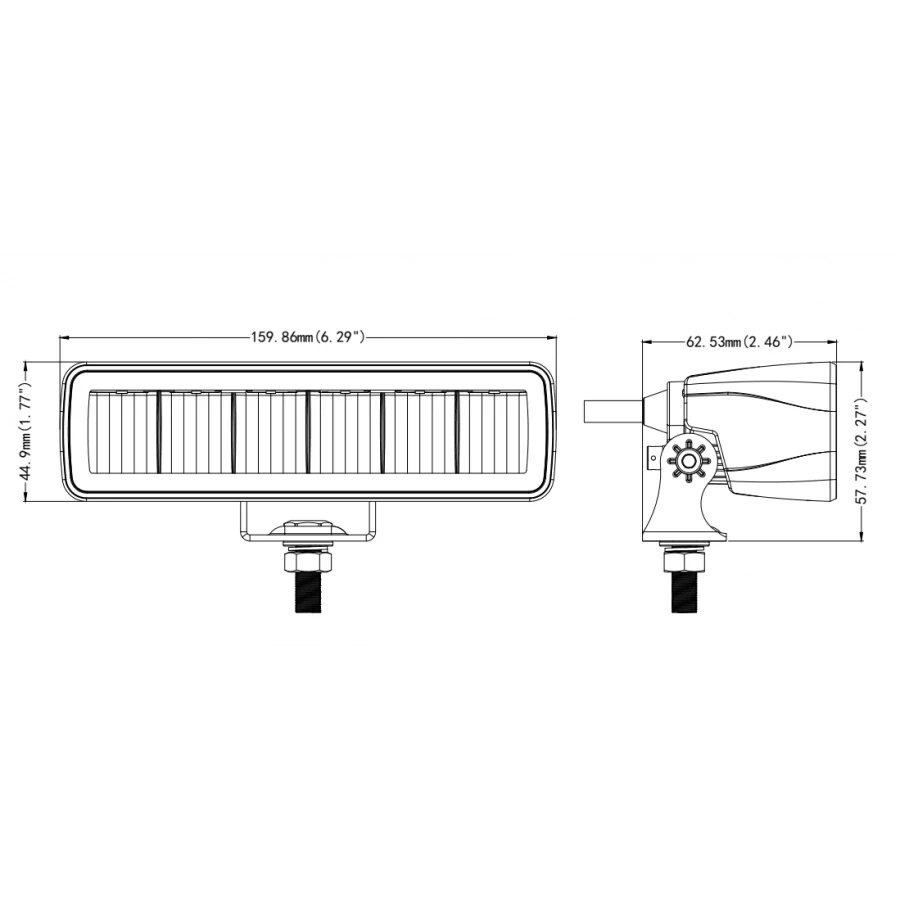 LED pracovní světlo Kamar 160mm, 6xLED, 1200lm, 12V/24V