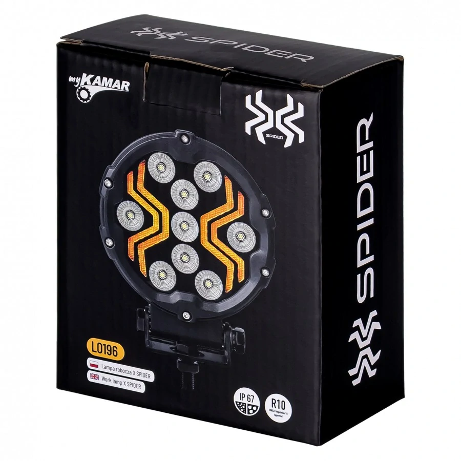 LED pracovní lampa X-SPIDER 3 L0196, 18 W, 12/24 V, 1700 lm, IP67