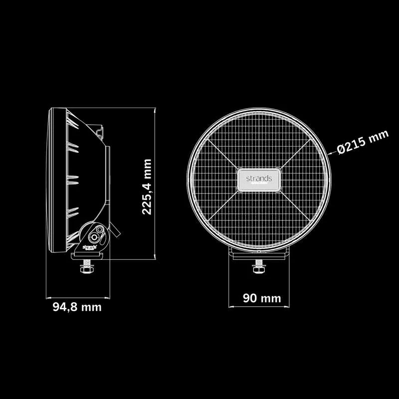 Strands IZE LED dálkové světlo 9", 12-24V, ECE R112, 180W, 13500lm