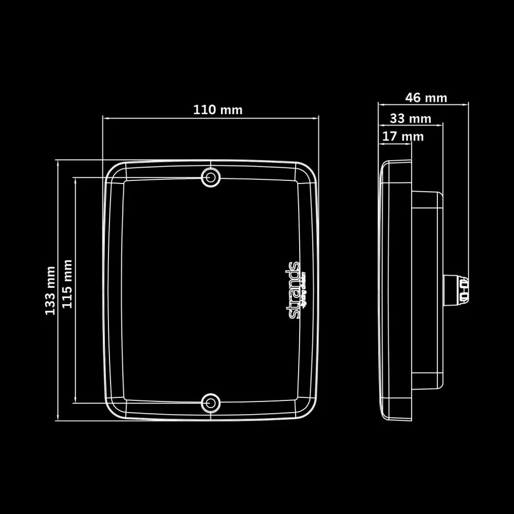 Zadní koncové LED světlo Strands For9t Illusion, 10-40V - směrovka, brzda, koncové světlo