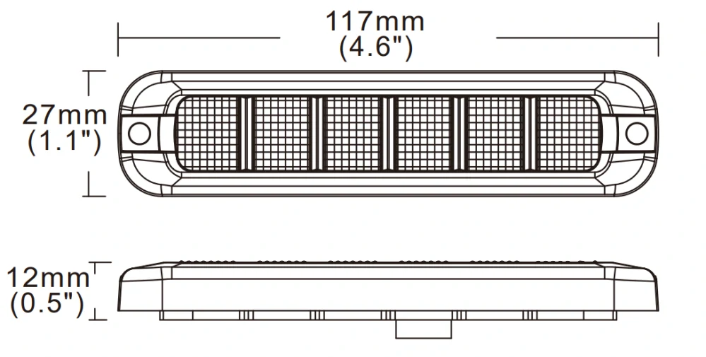 Flexibilní výstražné světlo Skyled (117x27mm), 12-24V, 6LED, R10, R65, SAE