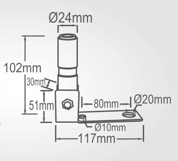SKYLED montážní trměn na maják, 180 stupňů DIN konektor 12/24V