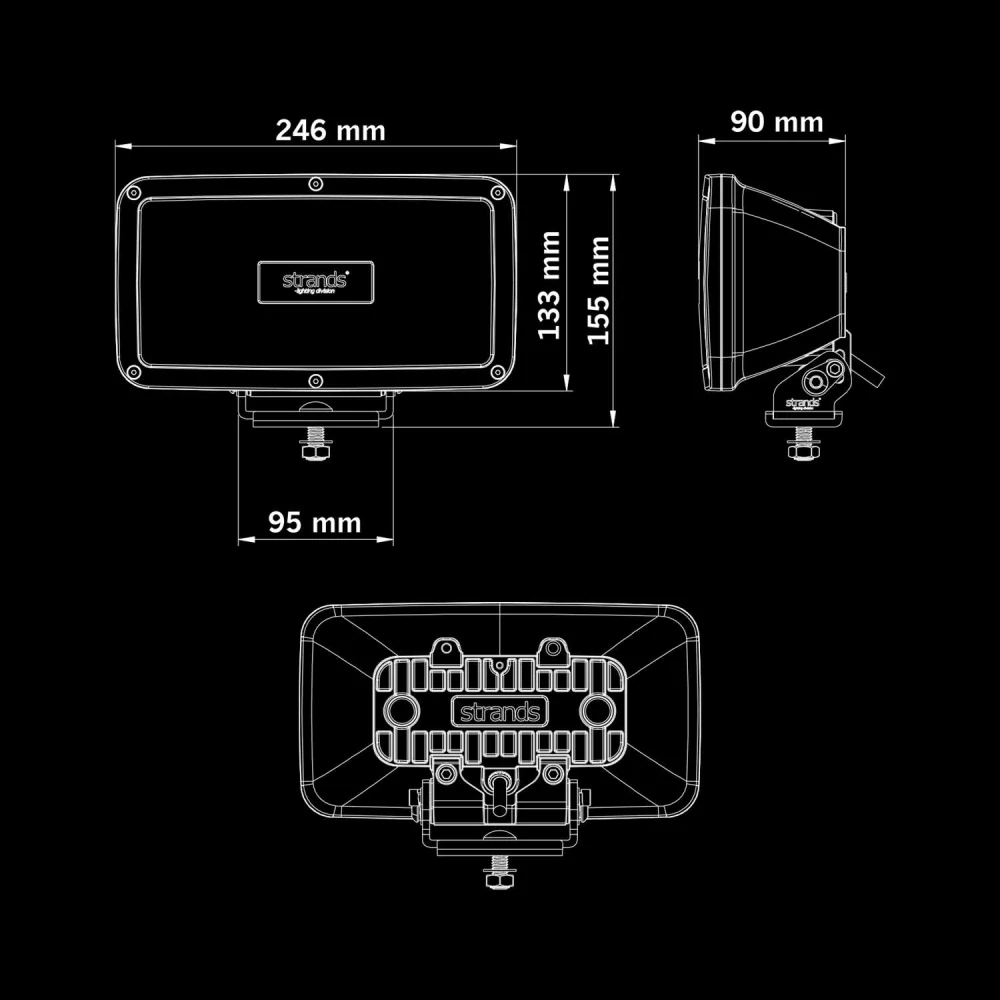 LED přídavné světlo Strands IZE LED OG REX, 10-36V, 150W, 12000lm, ECE R10, R148, R149