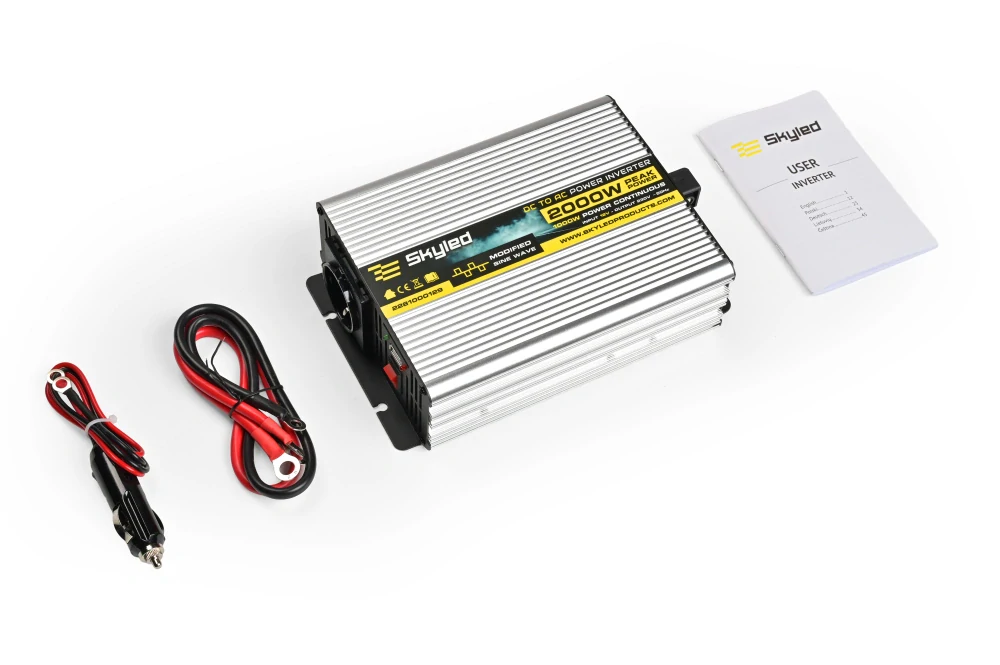 Měnič napětí Skyled 12V/230V, 2000W (1000W trvalý), modifikovaný Sinus