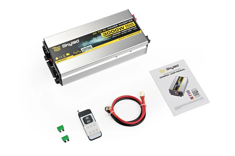 Měnič napětí Skyled 24V/230V, 3000W (1500W trvalý), čistý Sinus