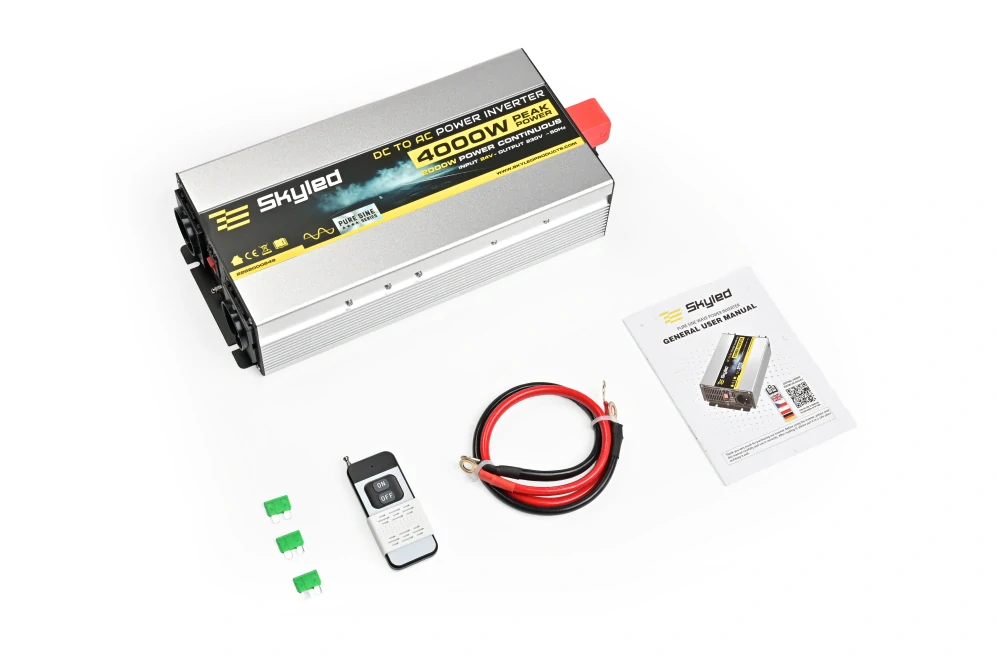 Měnič napětí Skyled 24V/230V, 4000W (2000W trvalý), čistý Sinus