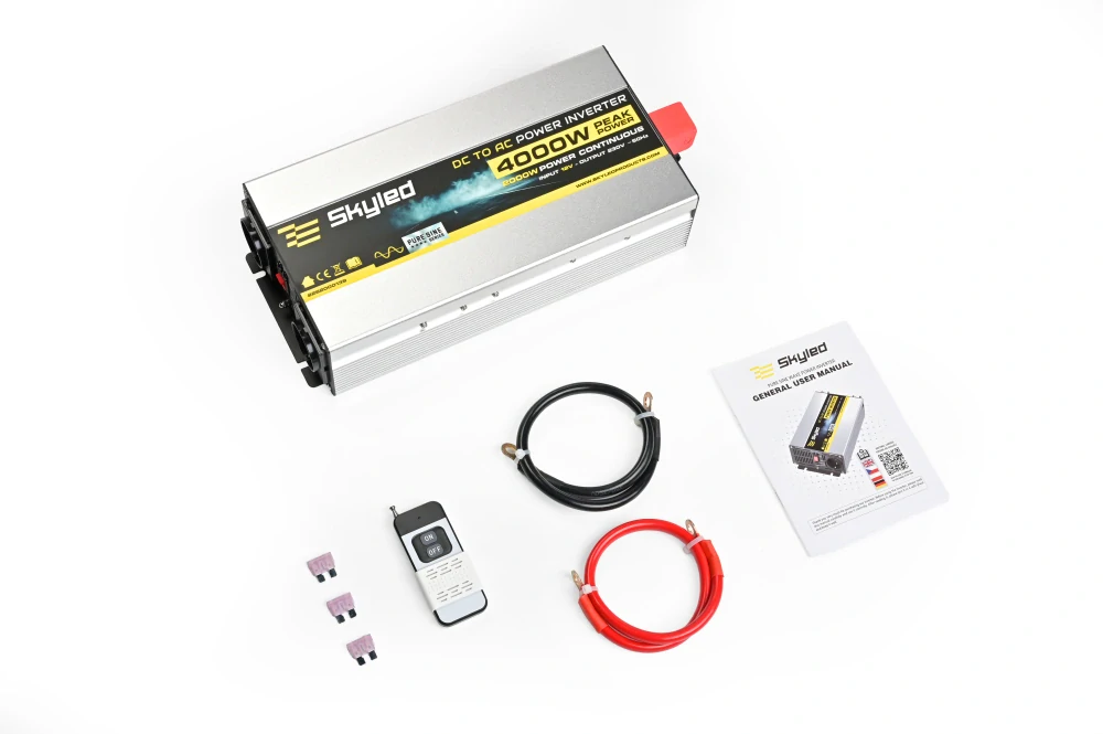Měnič napětí Skyled 12V/230V, 4000W (2000W trvalý), čistý Sinus