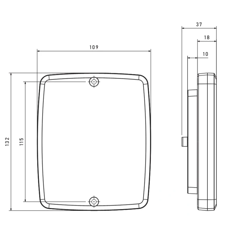 Univerzální LED zadní světlo 3v1 – obrysové / brzdové / směrové, 12–30 V, kulaté zapuštěné, kabel 1 m