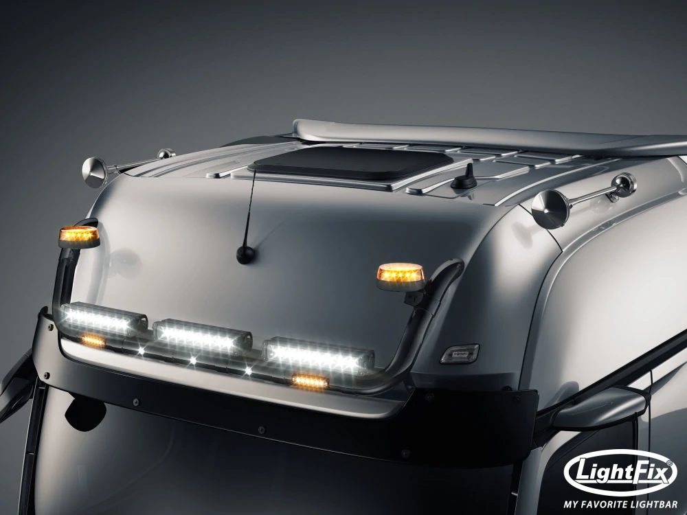 Střešní nerezový rám Lightfix SKY-LIGHT "U" lakovaný – MERCEDES - ACTROS (PROCABIN) - GIGA SPACE